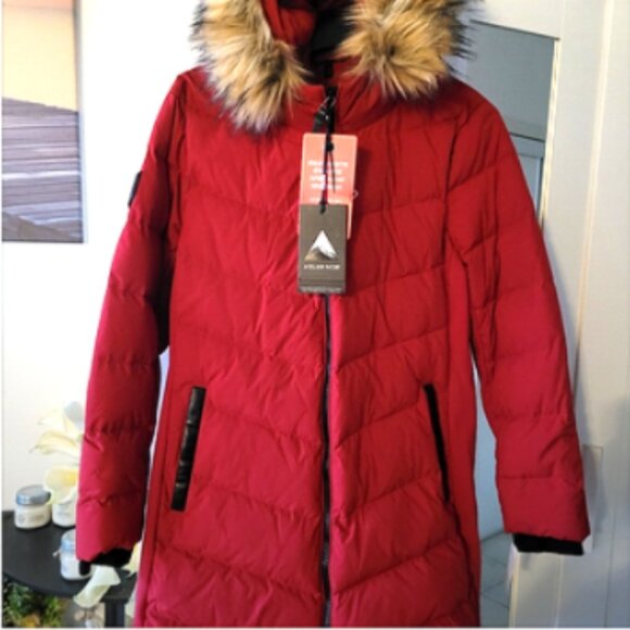 Atelier Noir Women's Down Parka Red Plus Sz XL Coat - Picture 8 of 8
